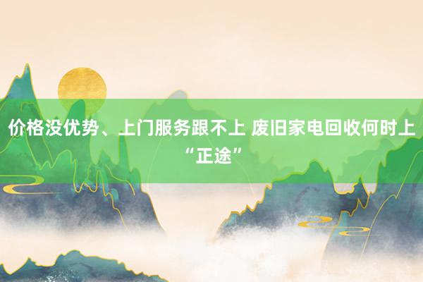 价格没优势、上门服务跟不上 废旧家电回收何时上“正途”