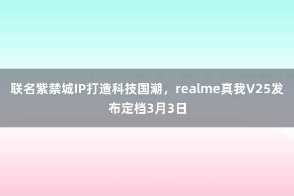 联名紫禁城IP打造科技国潮，realme真我V25发布定档3月3日