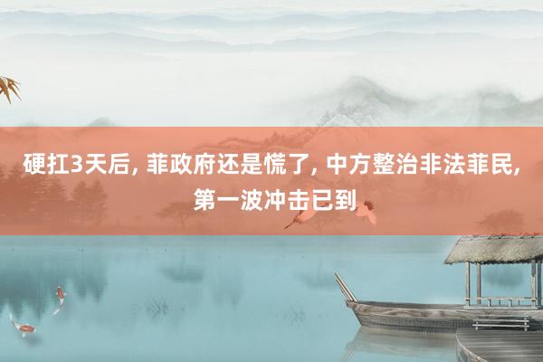 硬扛3天后, 菲政府还是慌了, 中方整治非法菲民, 第一波冲击已到
