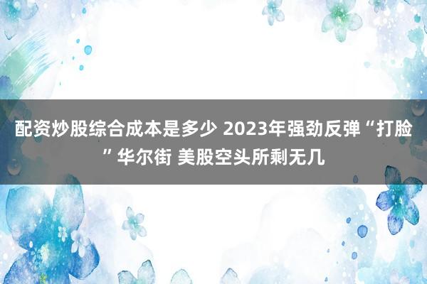配资炒股综合成本是多少 2023年强劲反弹“打脸”华尔街 美股空头所剩无几