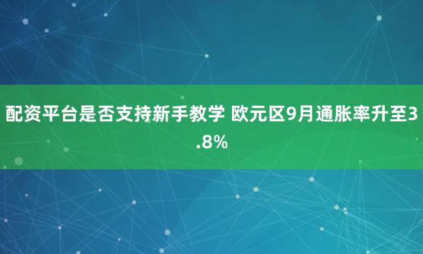 配资平台是否支持新手教学 欧元区9月通胀率升至3.8%