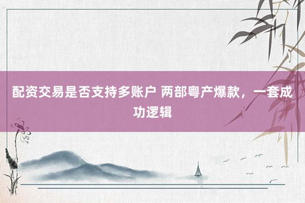 配资交易是否支持多账户 两部粤产爆款，一套成功逻辑